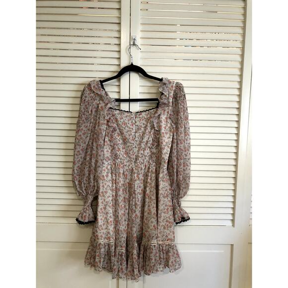 LUG VON SIGA Madison Shirred Floral-print Crepe De Chine Mini Dress - Picture 7 of 9